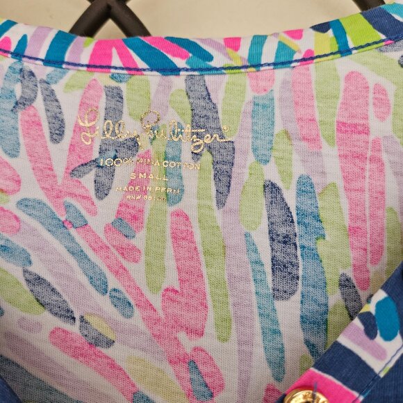 Lilly Pulitzer Palmira V-Neck T-Shirt Dress Size Small Vibrant Colors - Picture 4 of 5